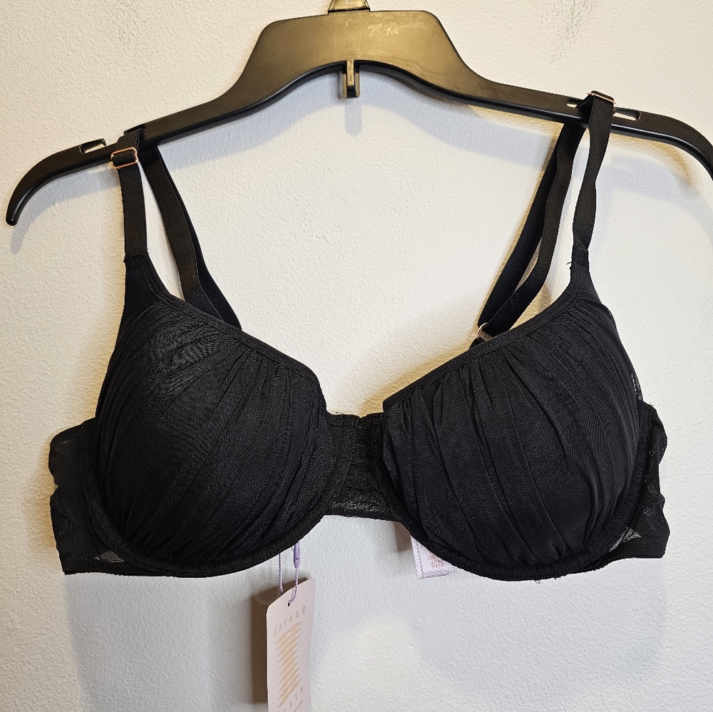 NWT Savage X Fenty black bra Size 38C